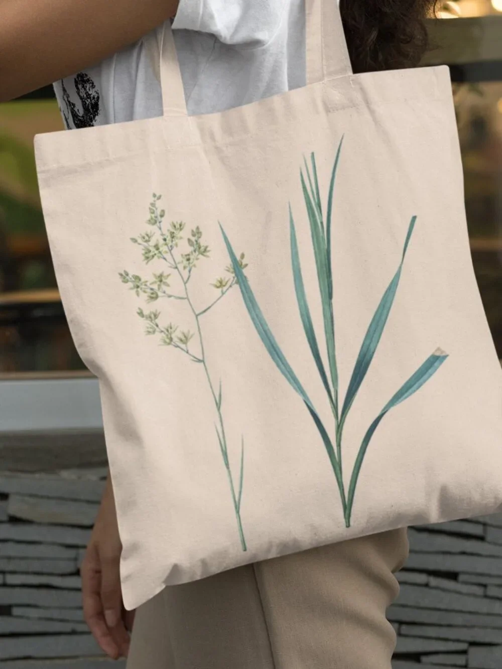Death Camas Vintage Floral Print Graphic Canvas Tote Bag